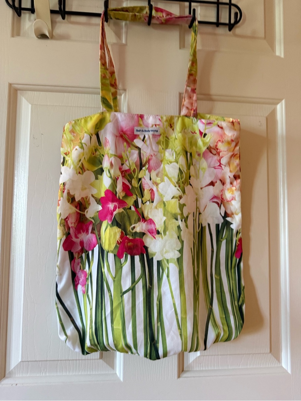 Bath & body Works, Floral Garden Tote Bag - Pink & Green